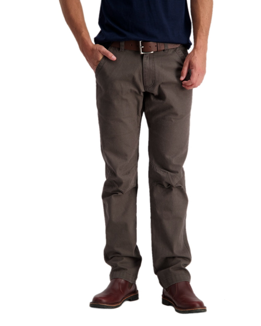 Charcoal Coloured Swanndri Mens Bedrock Canvas Work Pant on white background 