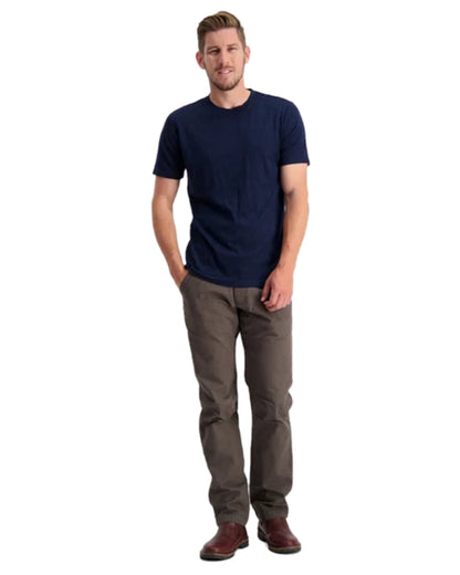 Charcoal Coloured Swanndri Mens Bedrock Canvas Work Pant on white  background 