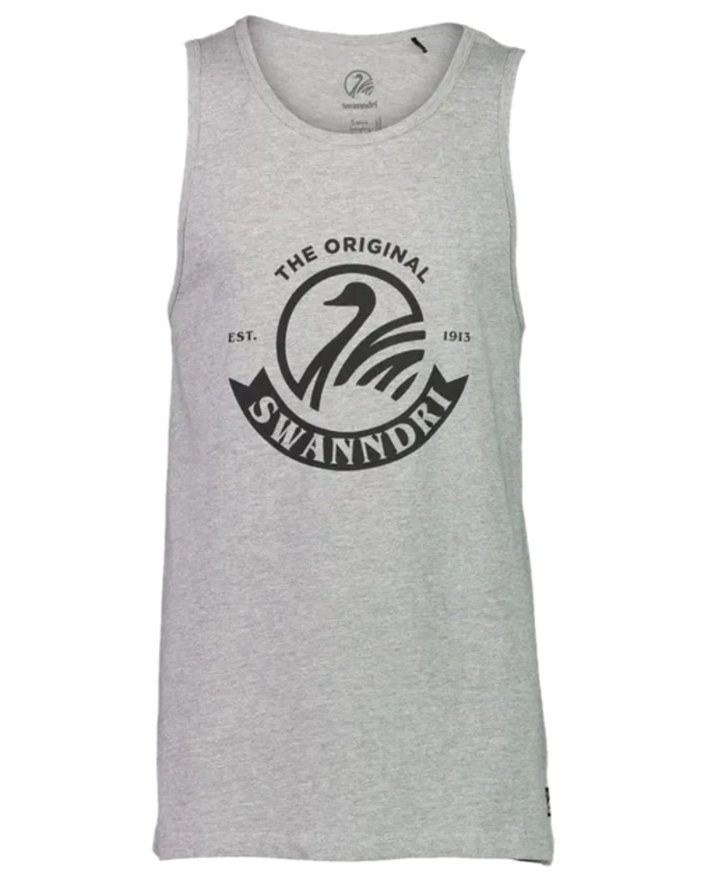 Grey Marle Black Coloured Swanndri Mens Classic Singlet on white background 