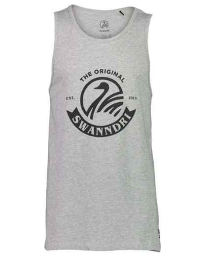 Grey Marle Black Coloured Swanndri Mens Classic Singlet on white background 