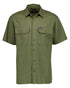 Clover Coloured Swanndri Mens Fundamentals Short Sleeve Work Shirt on white background 