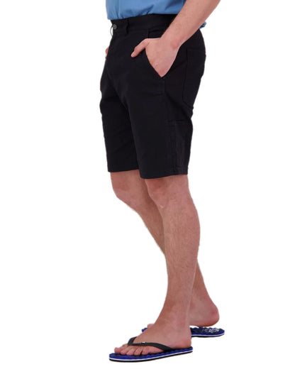 Black Coloured Swanndri Mens Glenbrook V3 Work Short on white background 