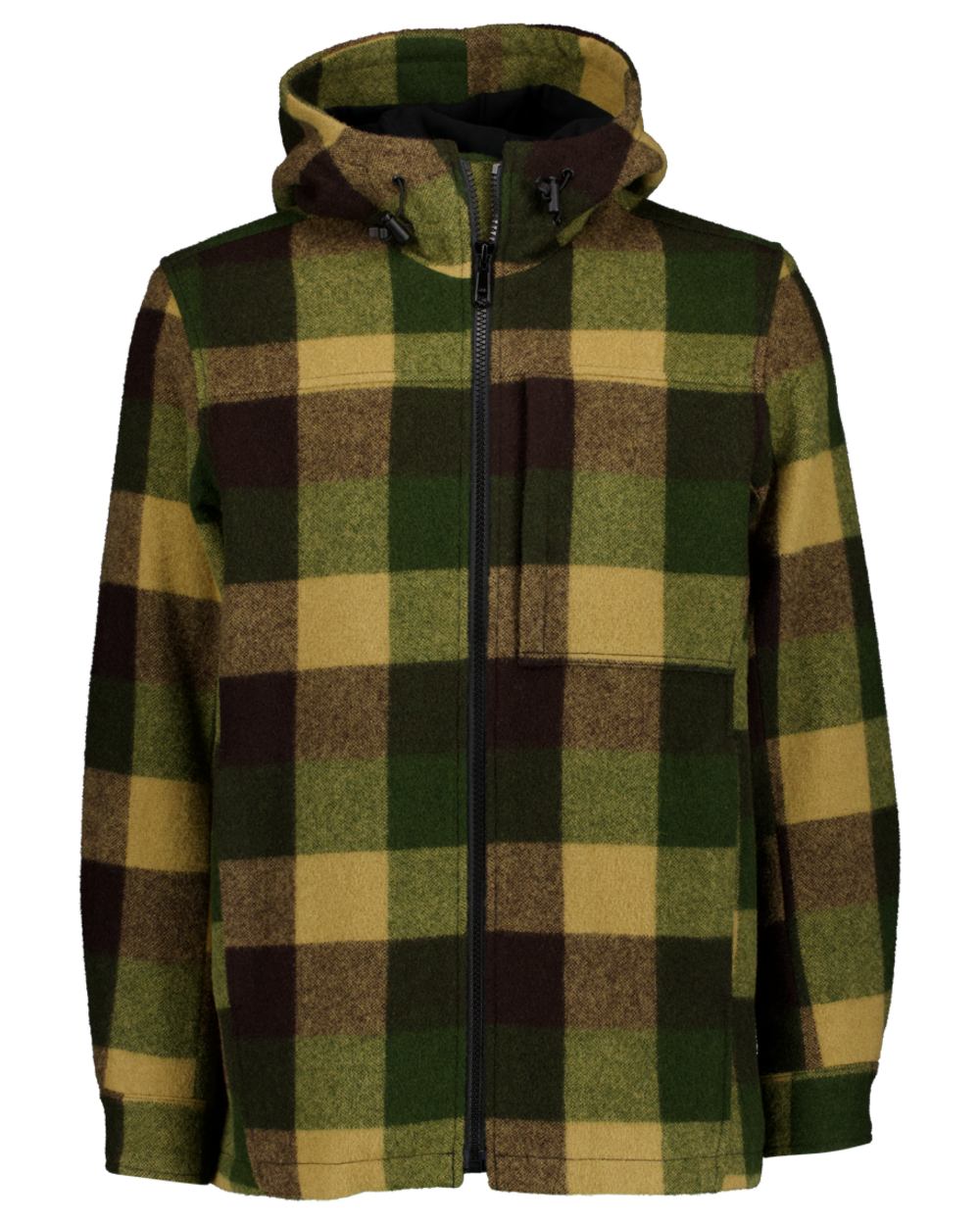 Checkamo Coloured Swanndri Mens Hudson Wool Hoodie on white background 