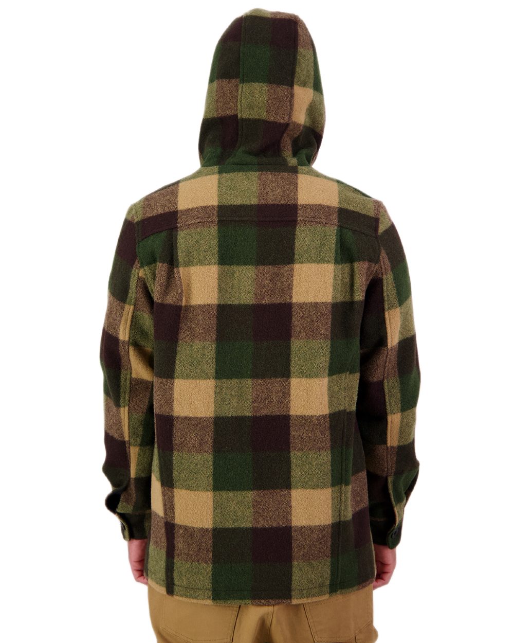 Checkamo Coloured Swanndri Mens Hudson Wool Hoodie on white background 