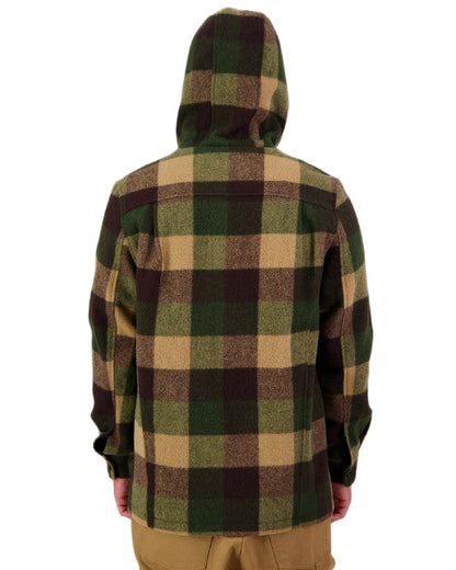 Checkamo Coloured Swanndri Mens Hudson Wool Hoodie on white background 
