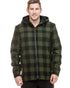 Olive Black Check Coloured Swanndri Mens Hudson Wool Hoodie on white background 