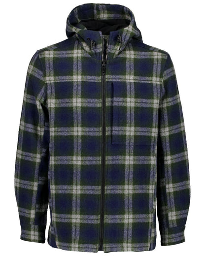 Thornton Check Coloured Swanndri Mens Hudson Wool Hoodie on white background 