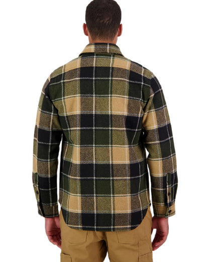 Denver Check Coloured Swanndri Mens Kiaraki V3 Wool Shacket on white background 