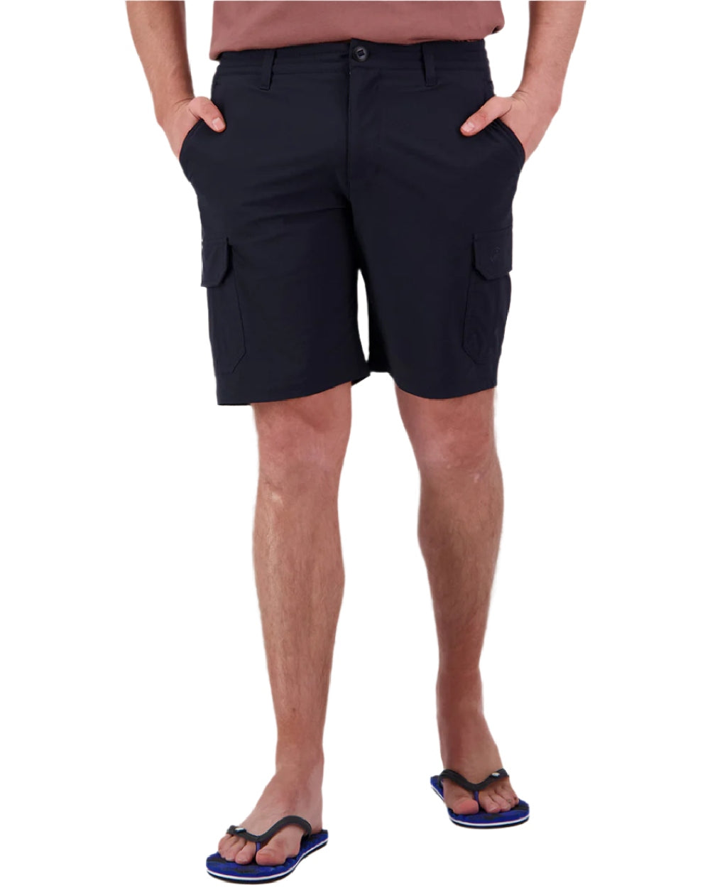 Navy Coloured Swanndri Mens Lawson Walk Shorts on white background 
