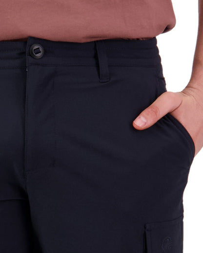 Navy Coloured Swanndri Mens Lawson Walk Shorts on white background 