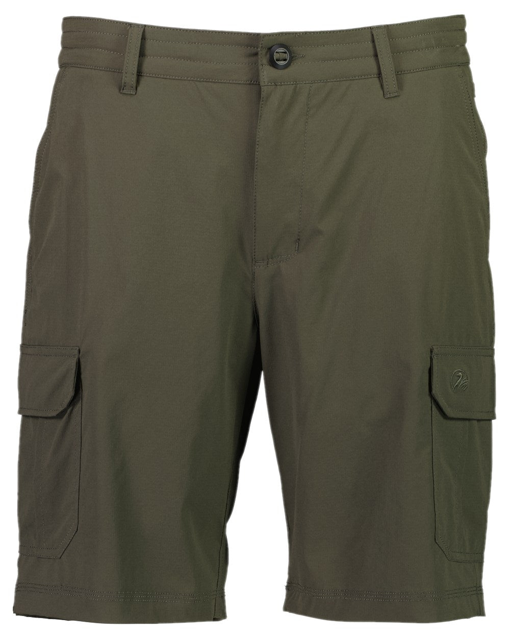 Olive Coloured Swanndri Mens Lawson Walk Shorts on white background 