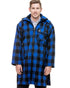 Blue Black Check Coloured Swanndri Mens Mosgiel Wool Bushshirt with Zip-up Front on white background 