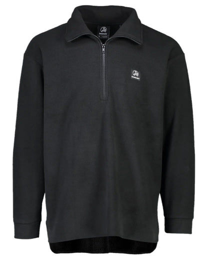 Black Coloured Swanndri Mens Motu Fleece Pullover on white background 