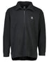 Black Coloured Swanndri Mens Motu Fleece Pullover on white background 