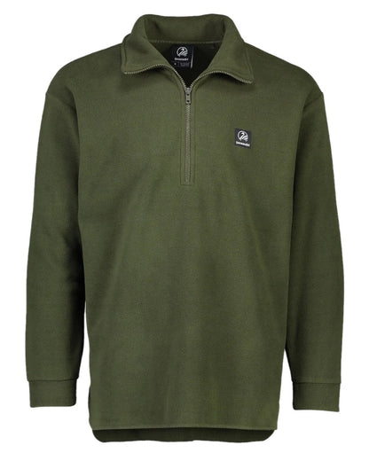 Olive Coloured Swanndri Mens Motu Fleece Pullover on white background 