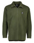 Olive Coloured Swanndri Mens Motu Fleece Pullover on white background 
