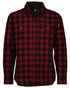 Oxblood Black Coloured Swanndri Mens Okato V2 Long Sleeve Shirt on white background 