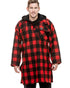 Red Black Check Coloured Swanndri Mens Original Wool Bushshirt With Lace-Up Front on white background 