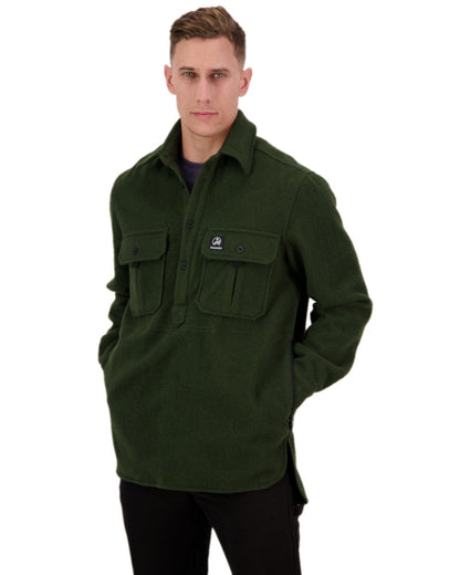 Olive Coloured Swanndri Mens Ranger Extreme V2 on white background 