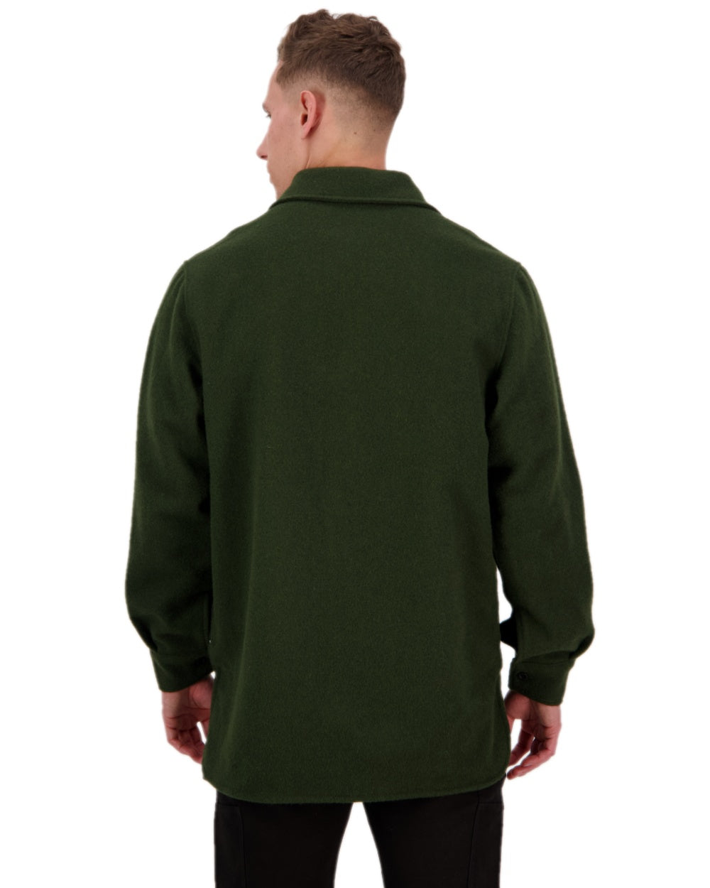 Olive Coloured Swanndri Mens Ranger Extreme V2 on white background 