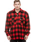 Red Black Check Coloured Swanndri Mens Ranger Wool Zip Front Bushshirt on white background 
