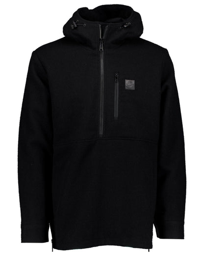 Black Coloured Swanndri Mens Reidston Wool Anorak on white background 
