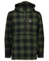 Olive Black Check Coloured Swanndri Mens Reidston Wool Anorak on white background 