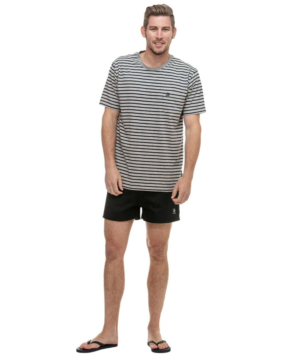 Navy Coloured Swanndri Mens Rugby Short on white background 