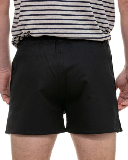 Navy Coloured Swanndri Mens Rugby Short on white background 