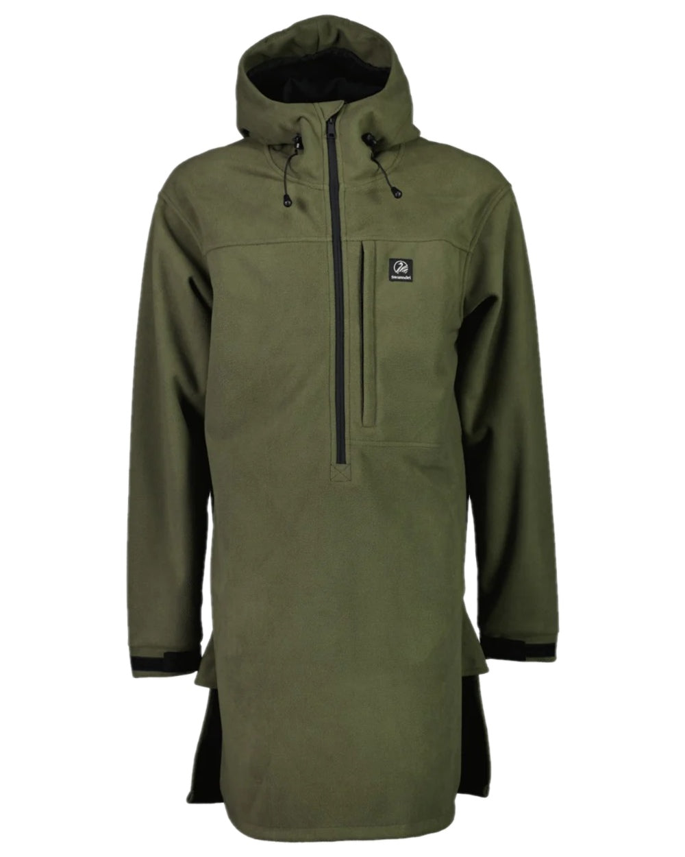 Forest Coloured Swanndri Mens Tundra V2 Technical Fleece Anorak on white background 
