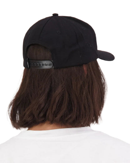 Black Coloured Swanndri Swanni Baseball Cap on white background 