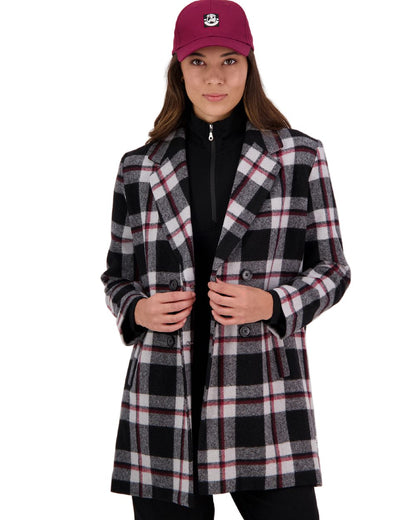 Burgundy Coloured Swanndri Swanni Baseball Cap on white background 