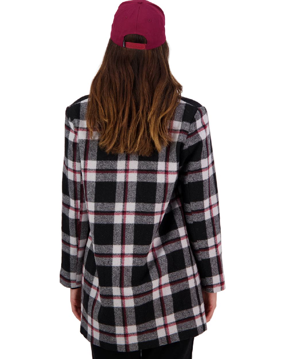 Burgundy Coloured Swanndri Swanni Baseball Cap on white background 