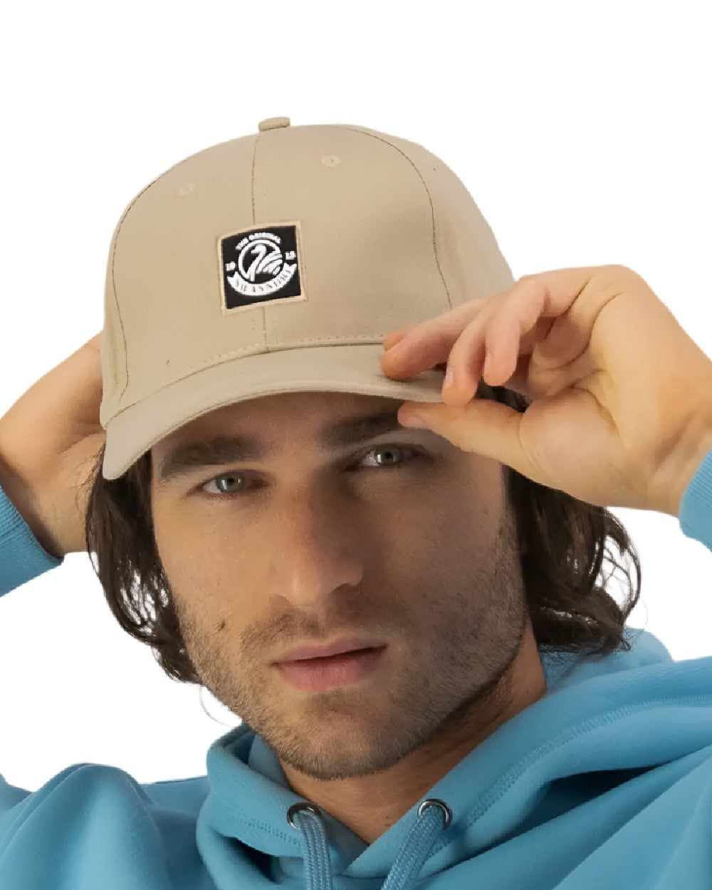 Pebble Coloured Swanndri Swanni Baseball Cap on white background 