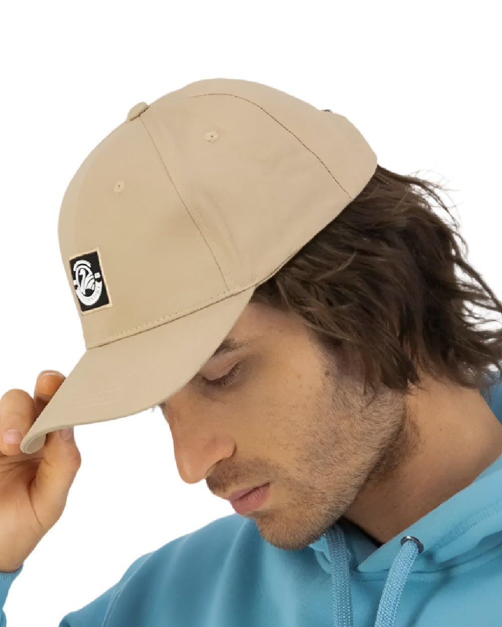 Pebble Coloured Swanndri Swanni Baseball Cap on white background 
