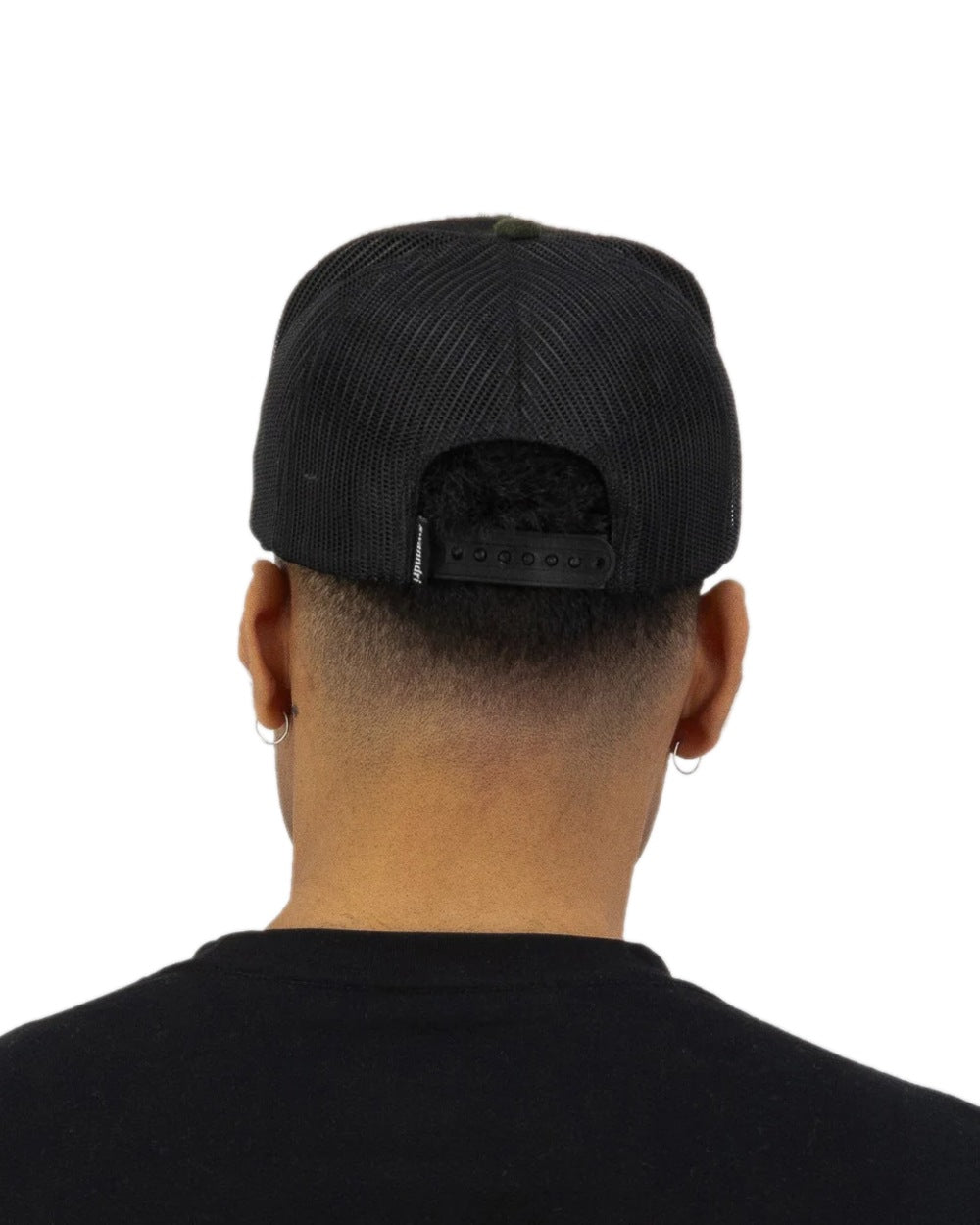 Olive Black Check Coloured Swanndri Swanni Trucker Cap on white background 