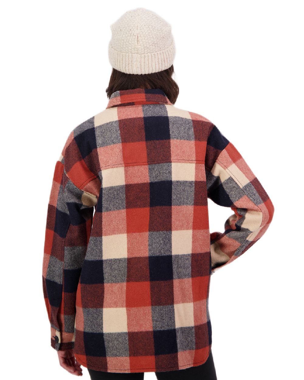 Georgia Check Coloured Swanndri Womens Anchorage V2 Wool Shirt Jacket on white background 