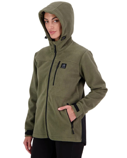 Forest Coloured Swanndri Womens High Rock Stormshield Jacket on white background 