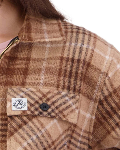 Ashgrove Check Coloured Swanndri Womens Ranger Wool Bush Shirt on white background 