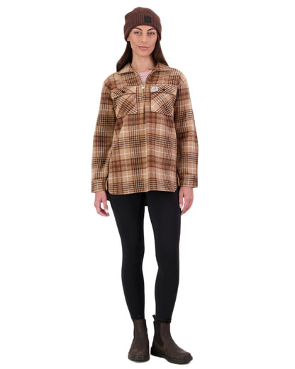 Ashgrove Check Coloured Swanndri Womens Ranger Wool Bush Shirt on white background 