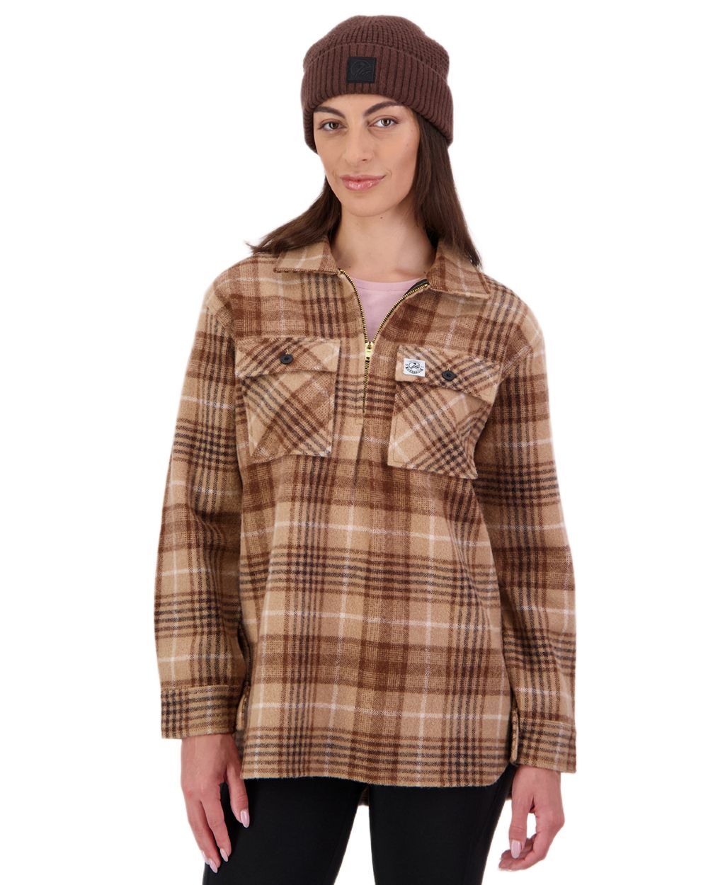 Ashgrove Check Coloured Swanndri Womens Ranger Wool Bush Shirt on white background 