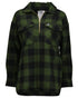 Olive Black Check Coloured Swanndri Womens Ranger Wool Bush Shirt on white background 