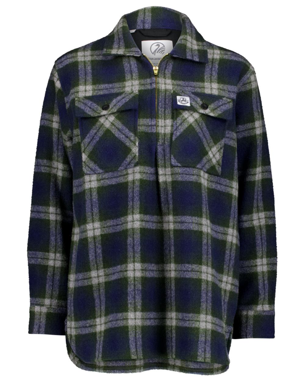 Thornton Check Coloured Swanndri Womens Ranger Wool Bush Shirt on white background 