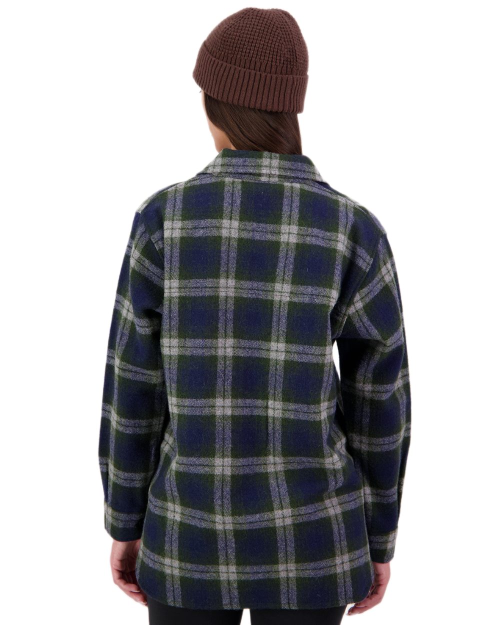 Thornton Check Coloured Swanndri Womens Ranger Wool Bush Shirt on white background 