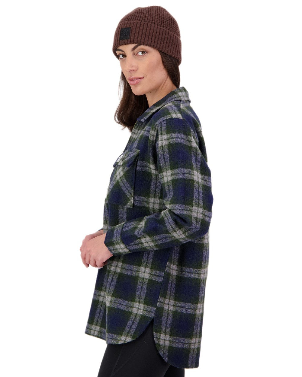 Thornton Check Coloured Swanndri Womens Ranger Wool Bush Shirt on white background 