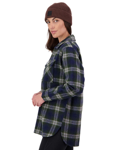 Thornton Check Coloured Swanndri Womens Ranger Wool Bush Shirt on white background 