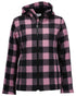 Shadow Blossom Check Coloured Swanndri Womens Seattle V2 Wool Hooded Sweater on white background 