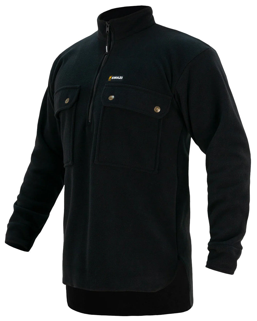 Black Coloured Swazi Back 40 Shirt on white background 