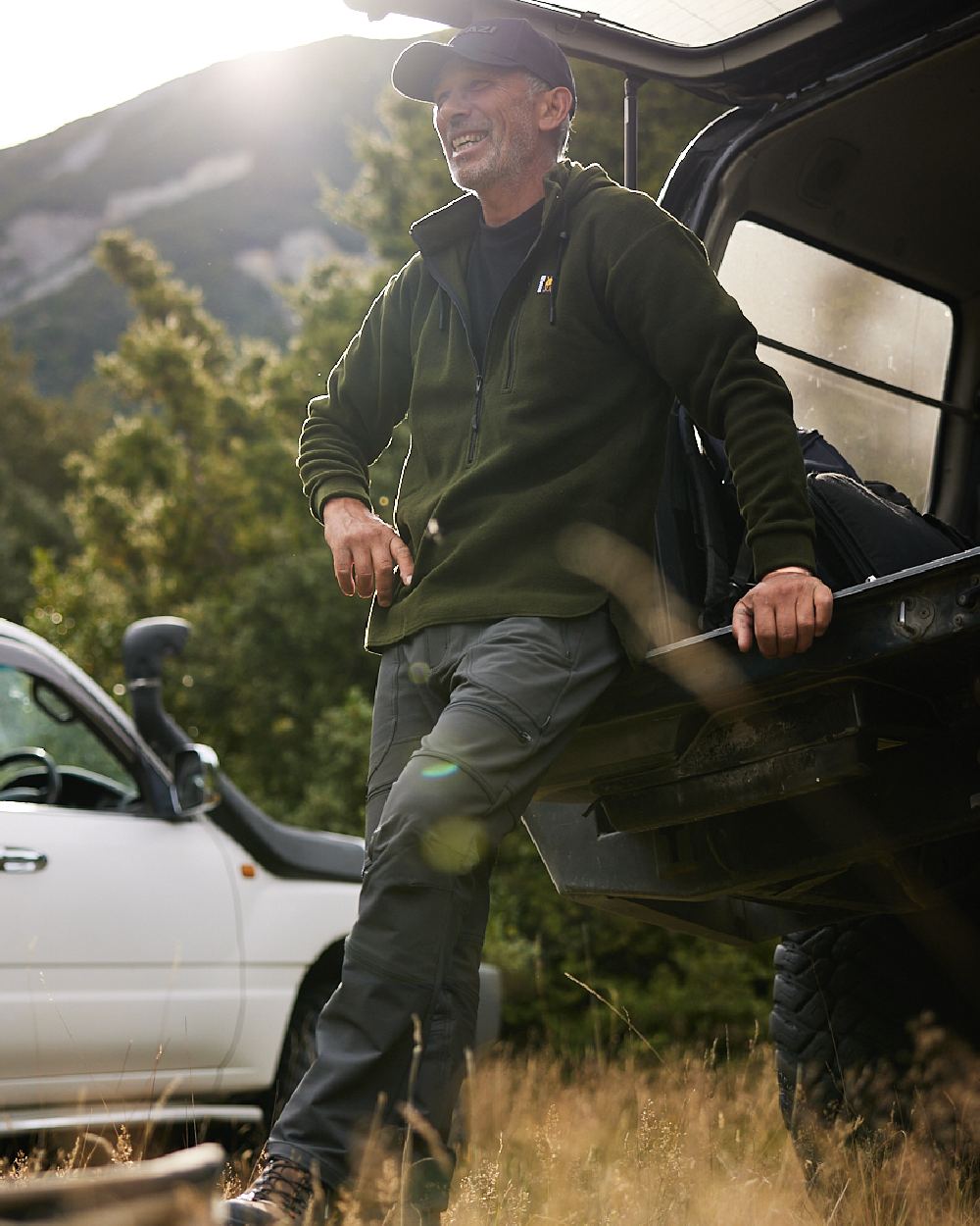 Olive Coloured Swazi Brocco Shirt on car background 