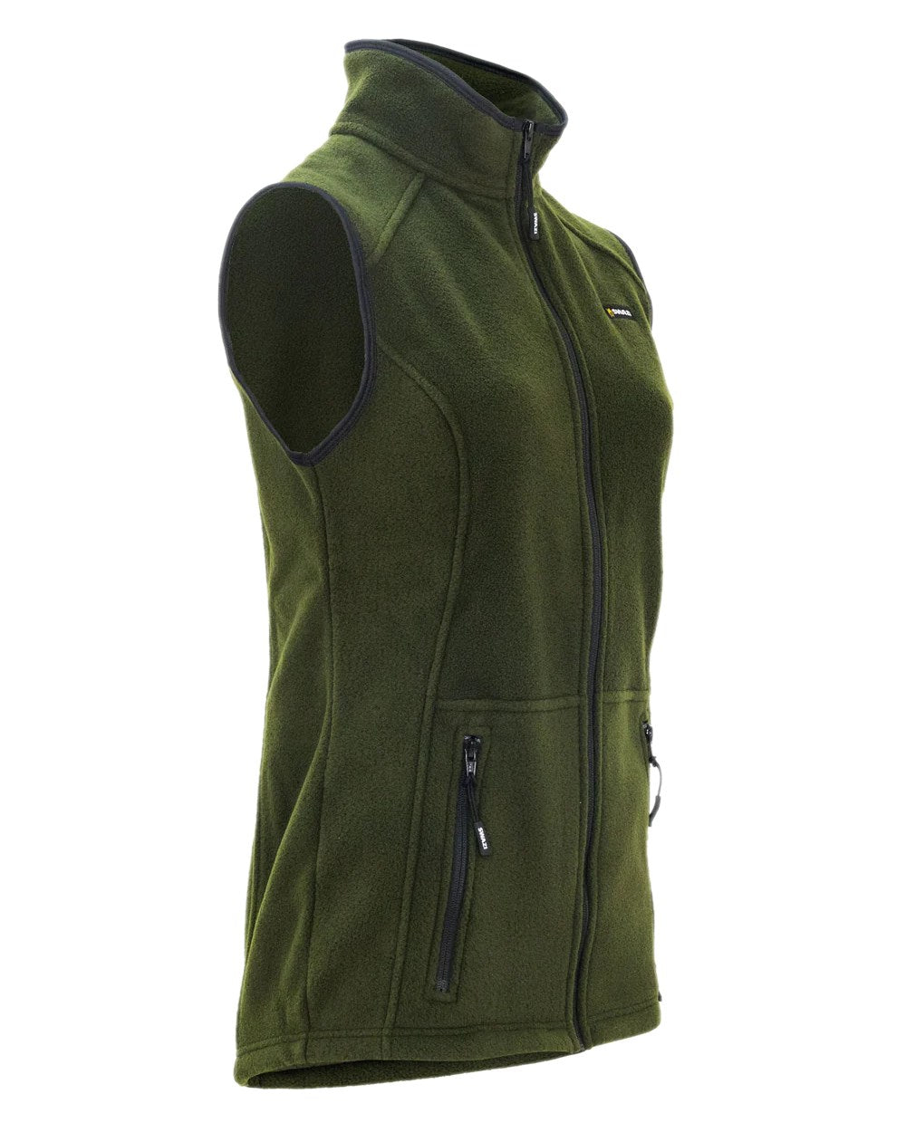 Olive Coloured Swazi Catlin Vest on white background 